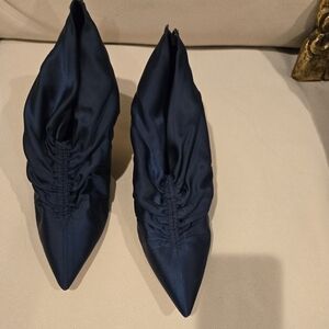 Zara Navy Heeled Boots